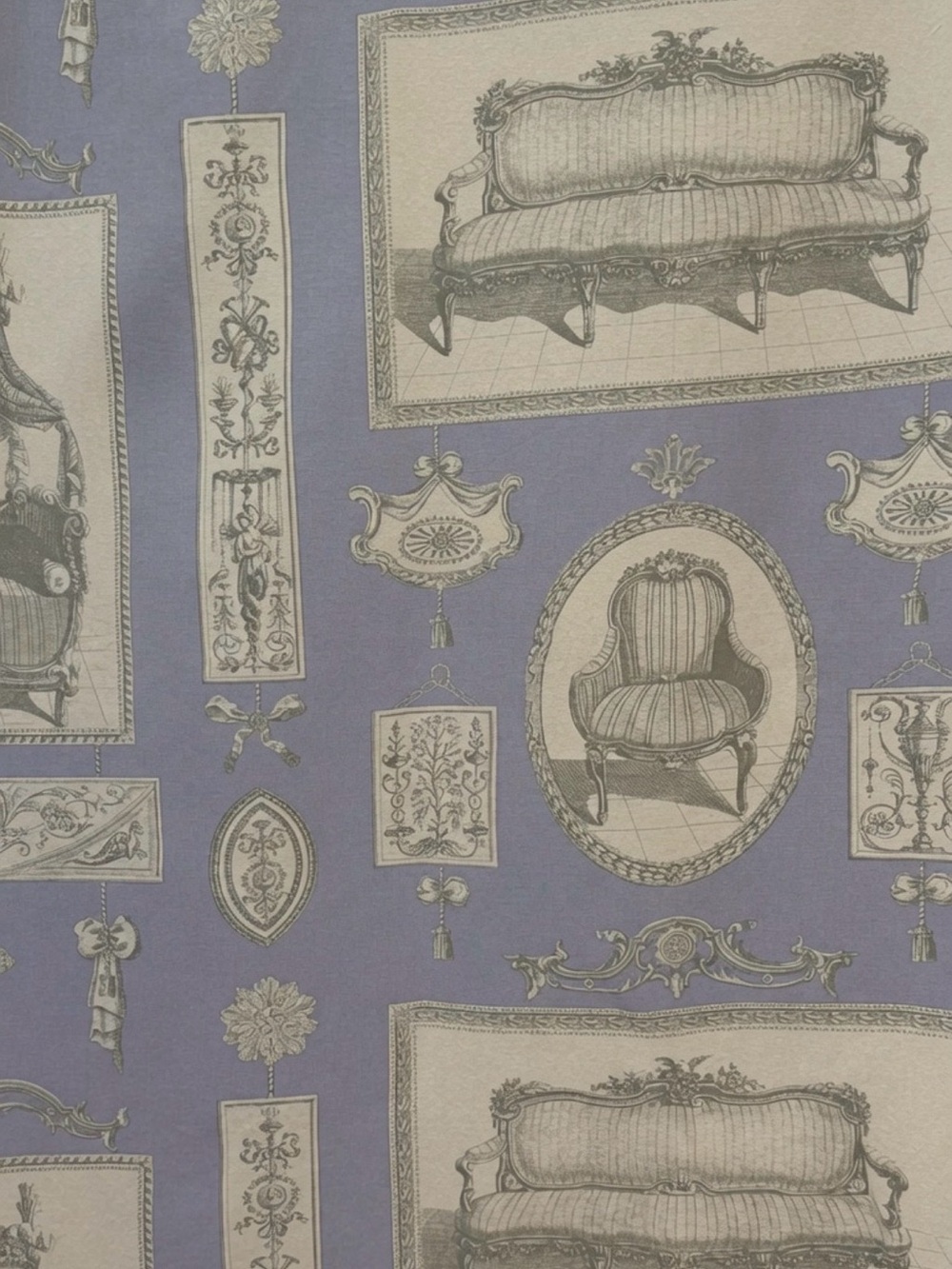 Vintage Kravet Antique Chairs Cotton Fabric